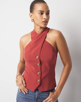 Crossover Halter Vest | White House Black Market